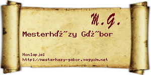 Mesterházy Gábor névjegykártya