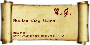 Mesterházy Gábor névjegykártya